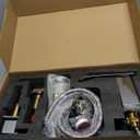 LED Light Bathroom Sink Faucet Widespread- Waterfall Bathroom Faucets for Sink 3 Hole, Bathroom Sink Faucet 8 Inch 2 Handles, Modern Bathroom Faucets with Pop-up Drain (Brushed Nickel)