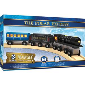 Masterpieces  The Polar Express Train, 3 Piece Set, Officially Licensed Collectors Edition Toy, Wooden Magnetic Engine and Cars, Kids Toddlers Boys and Girls, Ages 3+