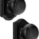 Goldenwarm Matte Black No-Function Dummy Door Knobs,Single-Side Door Knob Handles for Closet & French Doors, No-Turning Pull/Handle Function 2 Pieces (1)