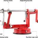 Apple Peeler Corer, Long lasting Chrome Cast Magnesium Alloy Apple Peeler Slicer Corer with Stainless Steel Blades and Powerful Suction Base for Apples and Potato(Red)