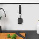 Silicone Spatula Turner, GEEKHOM Mini Silicone Cookie Spatula for Nonstick Cookware,600F Heat Resistant Flexible Small Kitchen Turner, Cooking Utensils Non Scratch Flipper for Burger, Egg, Baking (1 Pack, Black)