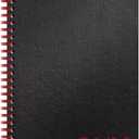 Black n' Red Notebook, Business Journal, 8-1/4" x 5-1/4", 70 Sheets, Ruled, Optik Paper, Scribzee App, Hardcover, Wirebound, Black (L67000)