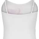 Multitrust Women Sleeveless Floral Crop Tank Tops Slim Fit Y2K Spaghetti Strap Going Out Tops Scoop Neck Vintage Grunge Cami Top (E White, L), Large