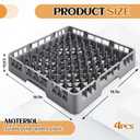 Aurelema 4 Pack Commercial Dishwasher Tray Rack, Peg Dish, Gray