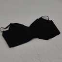 OEAK Womens Push Up Everyday Bras Comfortable Wireless Bralettes V Neck Seamless Bra Smooth Brassiere Wire Free Basic Bras Black, XL