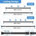 Shower Curtain Rod 45-77 Inch Black Shower Tension Rod Adjustable Curtain Rod No Drilling Tension Curtain Shower Rods for Bathroom Windows