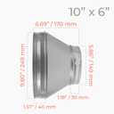 10" to 6" Inch Round Duct Reducer - Male Fit Galvanized Steel Pipe Increaser - Coupling for Round Duct Ventilation Systems - Heating & Cooling HVAC - Vent Pipe Adapter, Duct Connector