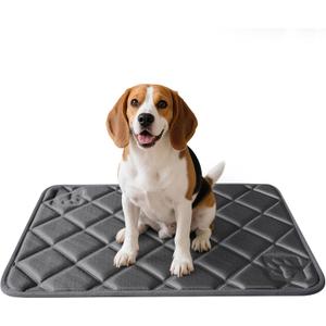 Dog Bed Mat, Soft Foam Kennel Pad Washable Pet Dog Crate Pad with Anti-Slip Bottom for Small/Medium Dogs, Black 31"x20"