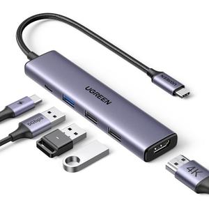 UGREEN USB C Hub 5 in 1 Multiport USB Adapter Revodok 105 4K HDMI, 100W Power Delivery, 3 USB-A Data Ports, USB C Dongle for MacBook Pro/Air, iPad Pro, iMac, iPhone 16 Pro/Pro Max, XPS, Thinkpad