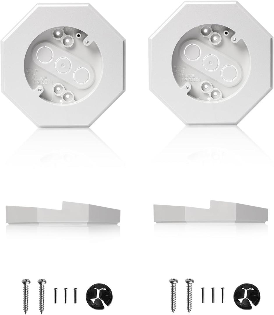 Vinyl Siding Light Mounting Block with Built-in Electrical Box, 8141 Vinyl Electrical Mounting Block for Outdoor Light, Ideal for 1/2" Lap Siding  White(2 Pack) (Small)