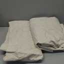 Melodieux Elegant Cotton Room Darkening Curtains for Living Room Bedroom Thermal Insulated Privacy Grommet Window Curtain Panels, 52 by 84 Inch, Natural Beige(1 Panel