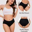 Women's Cotton Bikini Panties High Cut Full Coverage Hipster Breathable Soft Womens Bikini Comfort Underwear Cheeky (L)