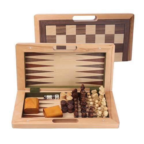 Amazon.com: GSE Games & Sports Expert 16" Deluxe 3-in-1 Wooden Folding Chess, Checker & Backgammon Board Game Combo Set, Portable Travel Game Set for Kids & Adults : Toys & Games