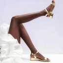 Ankis Women Nude Black White Open Toe 1 Inch Block Low Heel Sandals Daily, 10 Size (Gold)