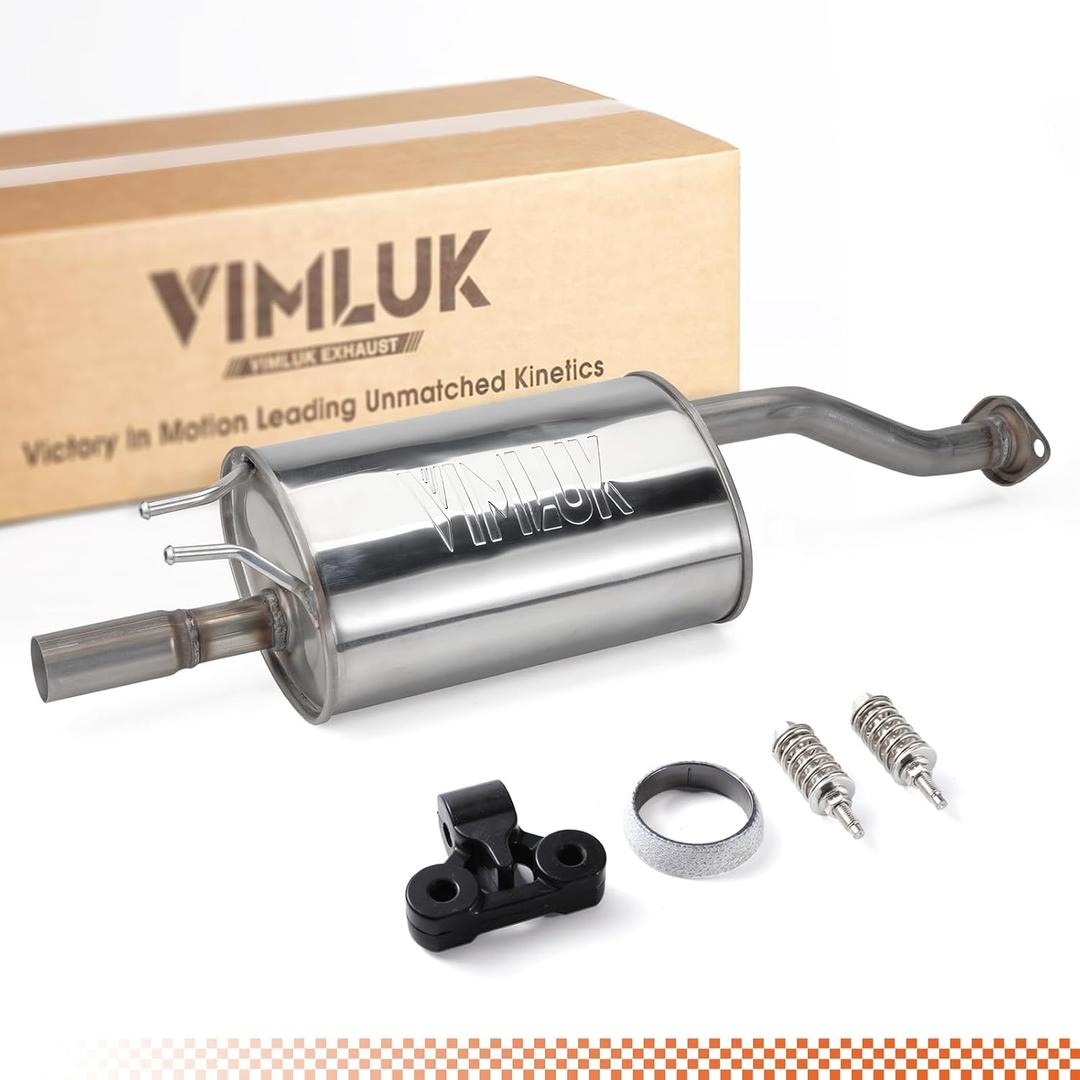 409Stainless Steel Rear Exhaust Muffler Compatible with 2006-2011 Honda Civic 1.8L & Hybrid 1.3L Sedan, Includes Gasket & Insulator (OEM P/N: 18307-SNA-A01) Mild Sound Level (VK-HC01-54668)