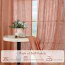 LAMIT Light Filtering Sheer Linen Curtains 102 inches Long, Linen Textured Semi Sheer Bronze Grommet Natural Boho Drapes for Living Room/Farmhouse, 2 Panels, Terracotta, 52 x 102 Inch