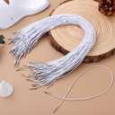 STOBOK 100 Pcs White Elastic Rope Mask Bands with Metal Barbs 14 Inch Stretch Cords for Hats DIY Crafts Face Masks and Fastening