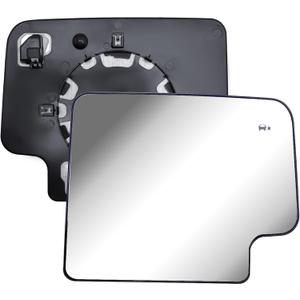 Replacement Passenger Right Side Door Towing Mirror Main Big Glass Flat Heated with Back Plate and BLIS for Chevrolet Silverado and GMC Sierra 1500 2500 HD 3500 HD from 2019 to 2024
