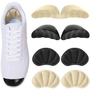 Shoe Filler Inserts for Loose Shoe, 2 Pairs of Toe Cushions & Heel Pads for Women and Men, Perfect for Shoes Too Big, Comfort Inserts for High Heels, Leather Shoes(Black + Beige) Pack of 2