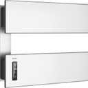 R FLORY Electric Towel Warmer, Wall-Mounted Towel Heater with 2 Bar, Heated Towel Rack with Built-in Timer & Temperature, Waterproof Aluminum Towel Warmers for Bathroom, Plug-in, Brushed Nickel