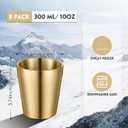 Mimorou 8 Pack Stainless Steel Insulated Cup 10 oz Metal Tumbler Double Wall Vacuum Water Glasses Camping Reusable Mugs BBQ Home Office Party Coffee(Gold)