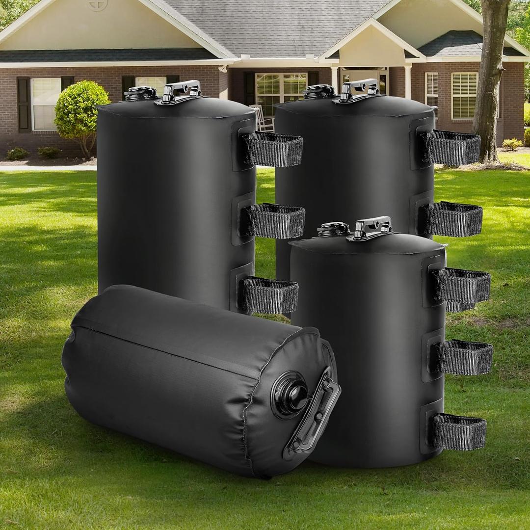 FRUITEAM Canopy Water Weight Bag, 88 LBS Portable Water Tent Weights Set of 4 for Gazebo Legs, Patio Umbrella, Pop Up Canopy, Black