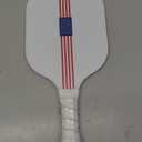 Limited Edition - American Flag Pickleball Paddle - Carbon Fiber/Honeycomb Core - Ribbed Non Slip Cushion Grip - Single Paddle - USA Pickle Ball Paddle- Olympic Style American Paddle, White