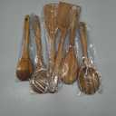 PriorityChef Premium Teak Wooden Spoons for Cooking, Non-Stick Safe and Heat Resistant 6pc Wooden Utensil Set with Hanging Hooks, Wood Cooking Utensils