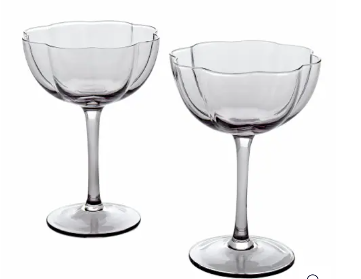 Gallery Tabletops  2 Piece Gray Couple Glass Set