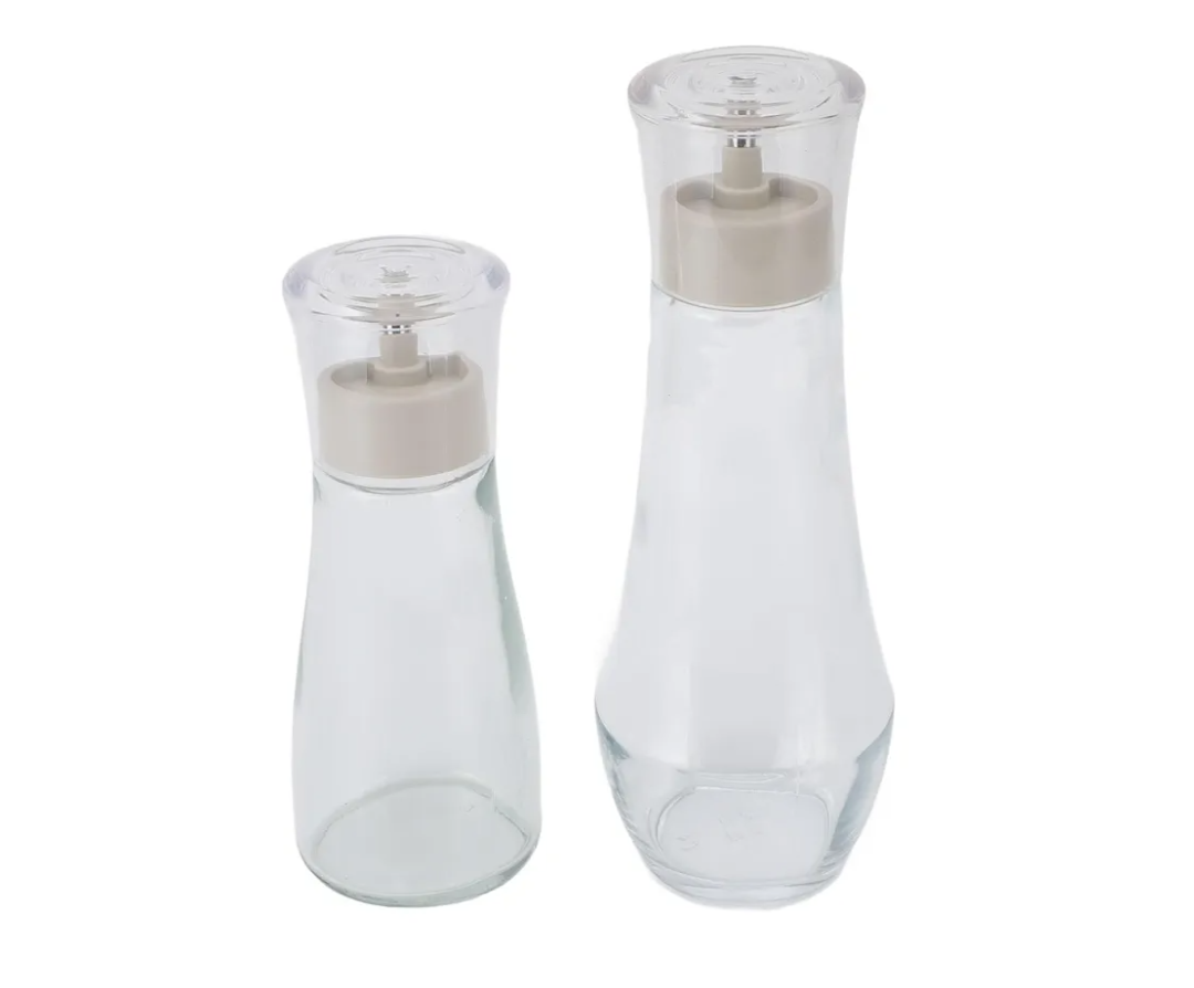 EMUKOEP Mouth Wash Dispensers 150ml and 260ml Glass Refillable Multifunctional Mouthwash Container for Bathroom Kitchen