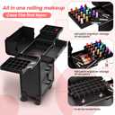3 in 1 Rolling Makeup Train Cosmetology Case on Wheel, Large