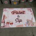 Paint and Sip Party Decorations Backdrop Painting Graffiti Champagne Rose Birthday Photography Background for Adults Date Night Partys Supplies Paint and Sip Ideas Party Sign Photo Booth Props, 5*3