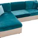 MIFXIN Velvet Stretch Couch Cushion Slipcover Sofa Cover 1 Piece Universal Elastic Sofa Seat Couch Cover Furniture Protector (Blue, Backrest Cover)