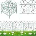 Decorative Garden Fence 4 PCS, 22.8in(H)x7.3Ft(L), Rustproof Metal Wire Border Animal Barrier for Dog Outside, Flower Edging for Yard Landscape Patio Outdoor Decor, Arched Garden Fencing, Retro