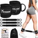 Ankle Resistance Bands with Cuffs, Leg and Glutes Workout Equipment, Resistance Bands with Ankle Straps for Cable Machine Kickbacks, Booty Workouts, Lower Body Exercises - Home Gym Exercise Equipment (Black)