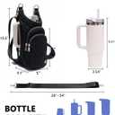 Water Bottle Holder with Strap for 30/32 oz, Crossbody Water Bottle Carrier Bag with RFID Blocking Phone Pocket