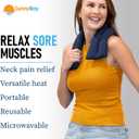 SunnyBay Microwavable Heating Pad for Neck and Shoulder, Heated Neck Wrap, Microwave Heat Pad, Weighted Beanbag Moist Hot or Cold Compress, 2.2 lbs, 26x4 Inches, Navy Blue