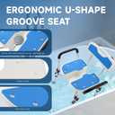 U-Shaped Shower Chair for Inside Shower, 600lbs Heavy Duty Shower Chair for Elderly and Disabled, Shower Chair with Arms and Back, Height Adjustable Bath Chairs for Seniors
