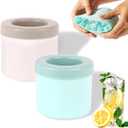Cylinder Ice Cube Trays, Silicone Mini Modes, Small Maker Cup for Fridge Freezer - Squeeze & Release Cup (2Pack, Gray&Blue)
