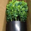 Set of 2 Artificial Boxwood Topiary Trees for Front Door - Faux Realistic Greenery Potted Plants, Fake Outdoor UV-Resistant Bushes with Pots for Porch,Farmhouse,Home,Garden Decor