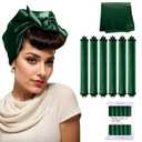 Overnight Hair Curlers Heatless Curls - 6 Pcs No Heat Blowout Curling Rods to Sleep In with Satin Hair Scarf
