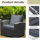 Mindsoft 8 Pcs 24"x24" Patio Cushion Covers Outdoor Cushion Covers Replacement High UV Resistant Anti Slip Waterproof Patio Chair Seat Slipcovers for Outdoor Furniture(Dark Gray)