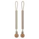 Silicone Pacifier Clip Holder for Baby Boy and Girl, Fits for Most Pacifier Teethers & Small Toys in Place, BPA Free (Sand+Light Grey)