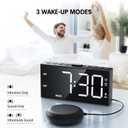 Mesqool Loud Alarm Clock for Heavy Sleeper, with Vibration for Hearing Impaired Deaf, Annoying Clock for Bedroom,USB Port,Dual Alarm with Snooze (White)