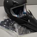 TRIANGLE Adult Dirt Bike Helmet Full Face Motorcycle Helmets with Adjustable Goggles & Gloves - DOT/FMVSS-218 Certified Motocross Helmet for Off-Road ATV BMX UTV, Matte Black, Large 