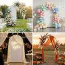 Arch Backdrop Stand and Cover Set, 6 x 2.6FT Gold Metal Wedding Arch for Ceremony, Heavy Duty Balloon Arch Stand with White Spandex Cover for Birthday Party, Baby Shower, Graduation, Event Decor