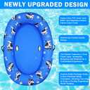 61"x 43" Dog Pool Float Raft with Handle & Rope, Heavy Duty Inflatable Pet Float for Small Medium Large Dogs Up to 150 Lbs, Dog Floaties for Pool, Beach, Lake, River