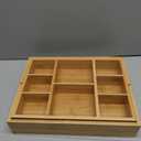 Marbrasse Bamboo Expandable Drawer Organizer, Desk Drawer Organizer Tray with 5 Dividers, Desk Organizers and Accessories, 10 Adjustable Compartments for Office Supplies, Junk, Makeup & Vanity