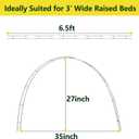 3 Pack Garden Hoops for Raised Beds, Double-Wire Steel Arches, Adjustable DIY Row Cover Support for Greenhouse & Plant Fabrics, Frost Shade Bird Protection