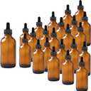 24 Pack 4oz Amber Glass Dropper Bottles, Eye Dropper Bottles with Glass Droppers for Essential Oils, Perfumes(4oz, Amber)